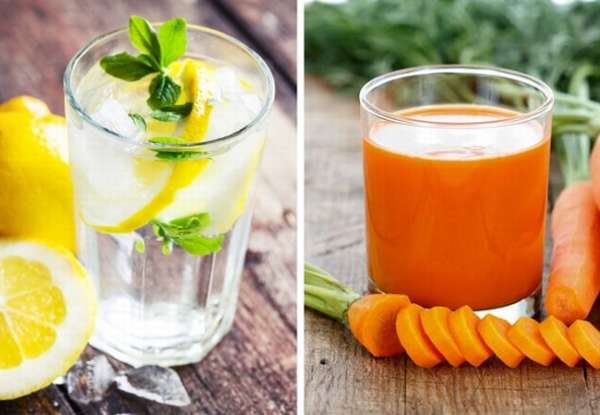 вода с лимоном морковный сок