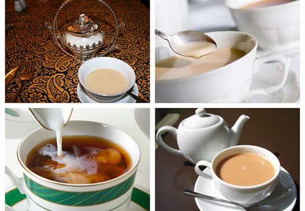 процесс приготовления чая с молоком